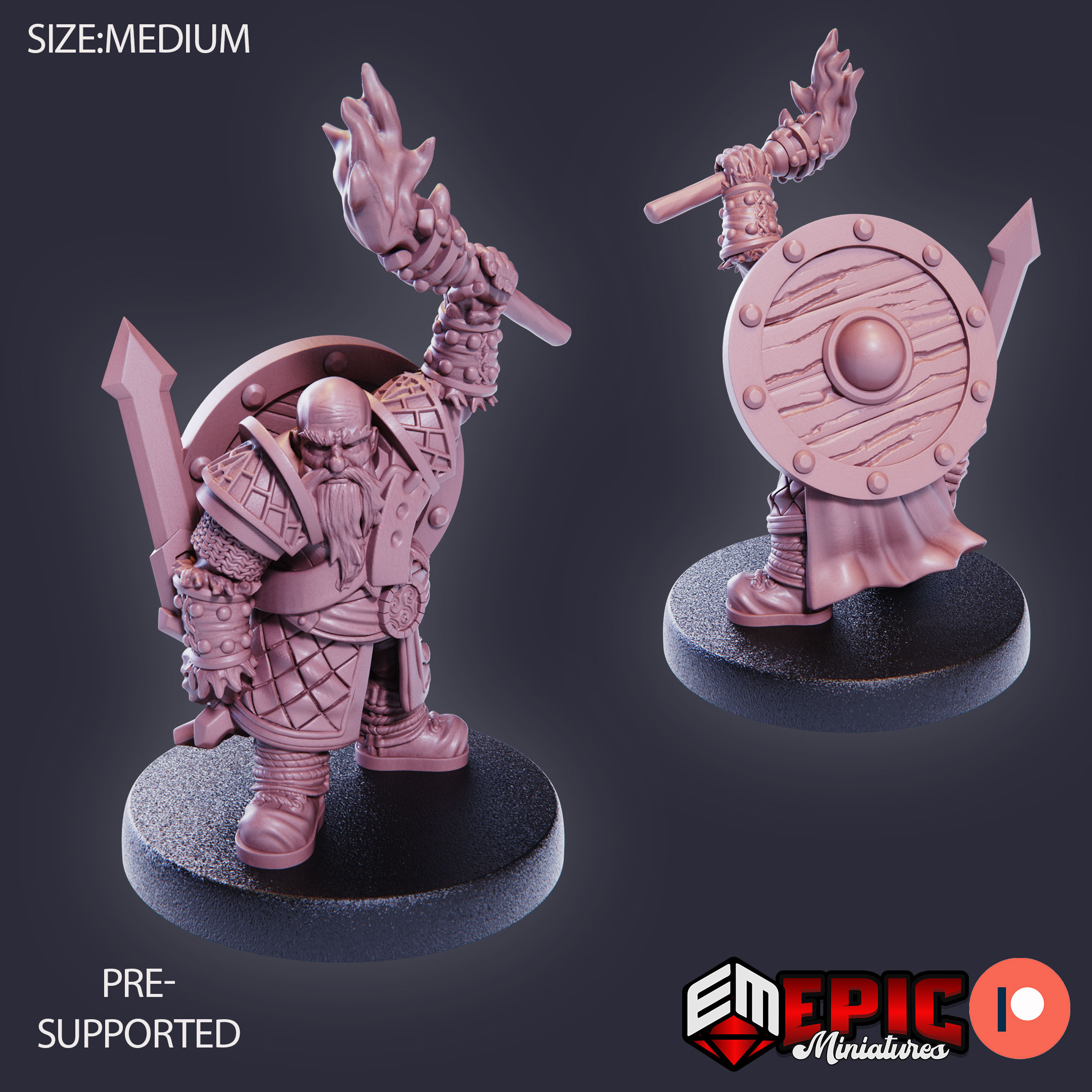 Dwarf Army Torch & Sword (Medium)